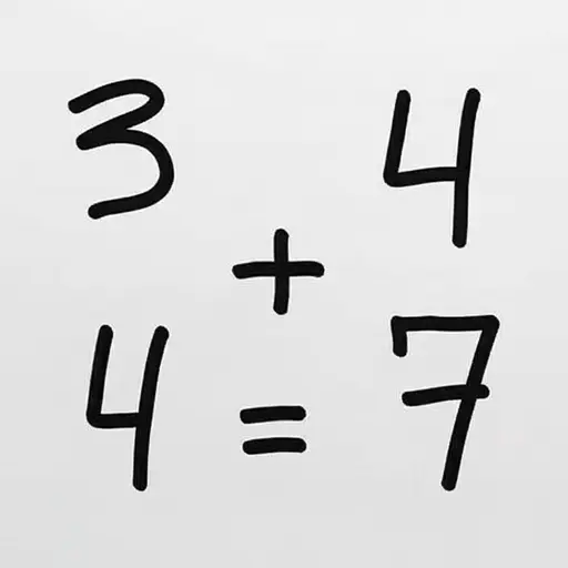 如果你把三和四相加，你会得到七。