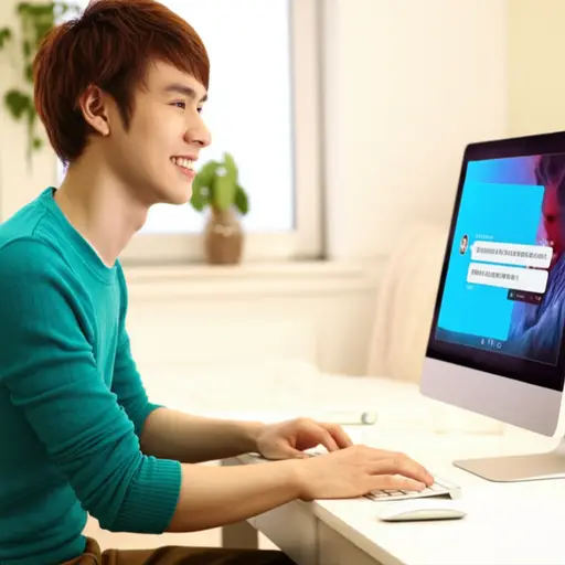 我经常在网上和朋友聊天。