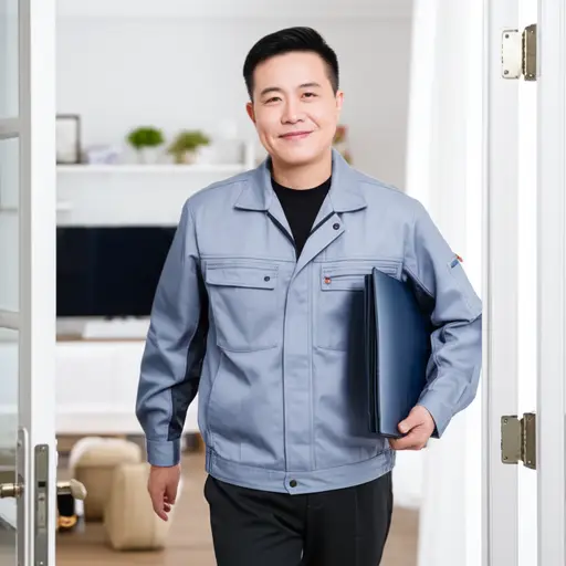 我爸爸下班后回家。