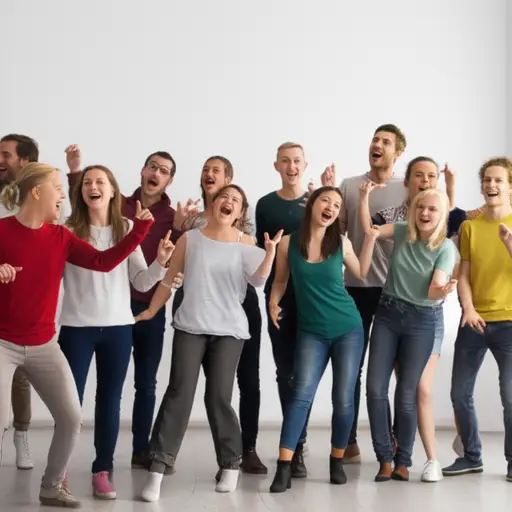 他们同时开始唱歌和跳舞。