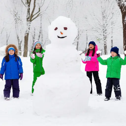 孩子们喜欢在雪地里玩耍。