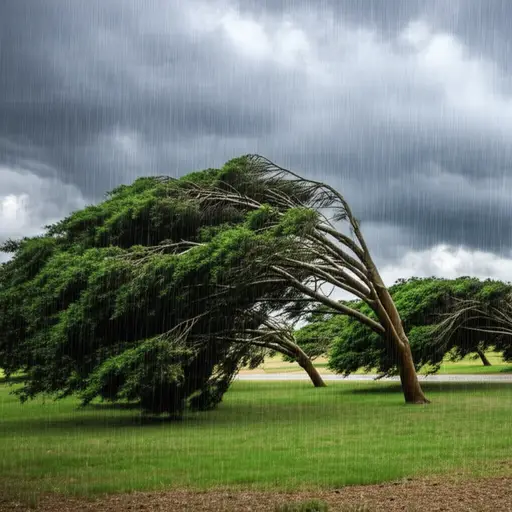 风暴期间风刮得很猛。