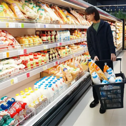 你想买什么？我想买一些面包和牛奶。