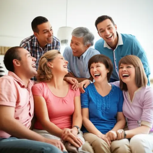 他们中的大多数人都有很强的幽默感，所以我们在一起时笑得很开心。