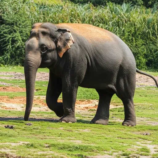 大象有长长的鼻子。