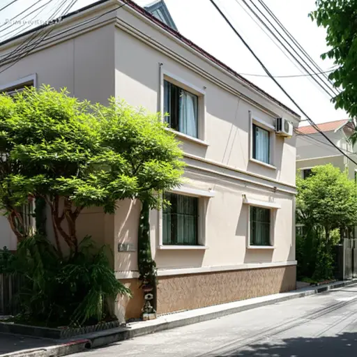 他家就在拐角附近。