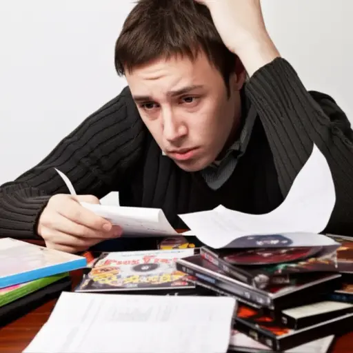 他花太多钱在娱乐上，因此难以支付账单。