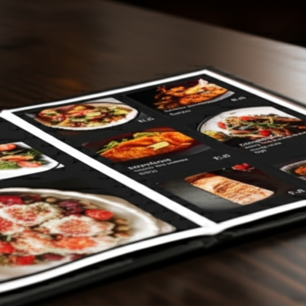 菜单上有各种各样的菜肴。