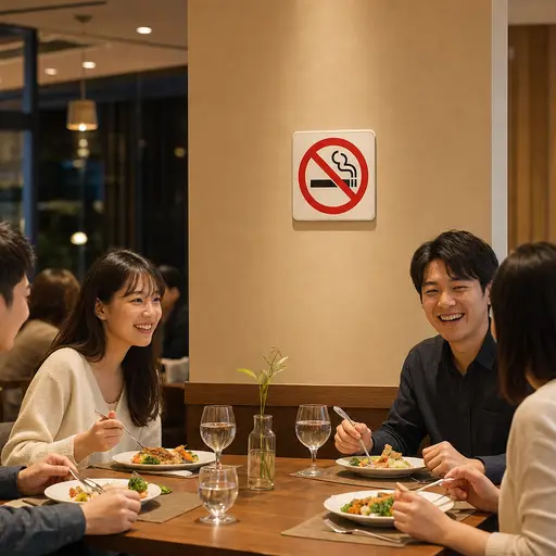 这个餐厅里禁止吸烟。