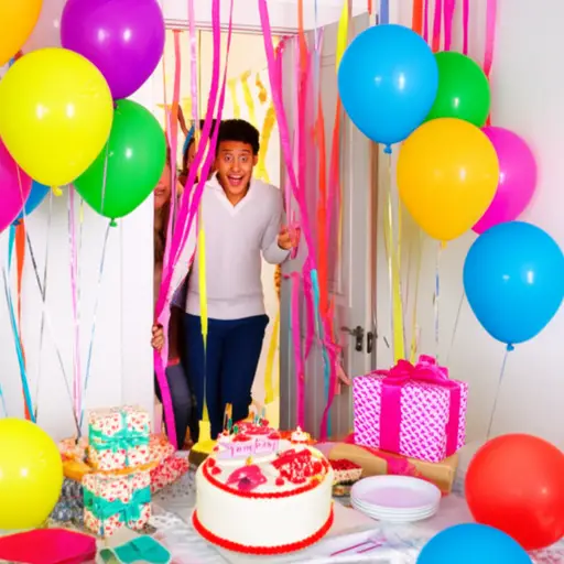 她的生日那天我们举办了一个惊喜派对。