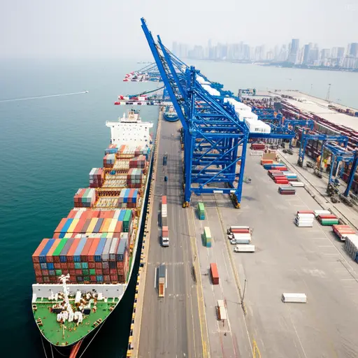 这个城市有一个繁忙的港口。