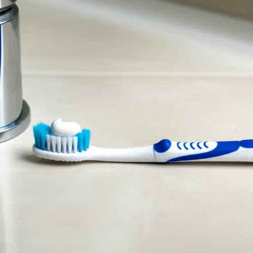 在牙刷上放少量牙膏。