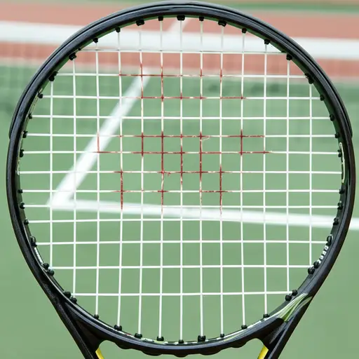 我的网球拍需要换新线了。