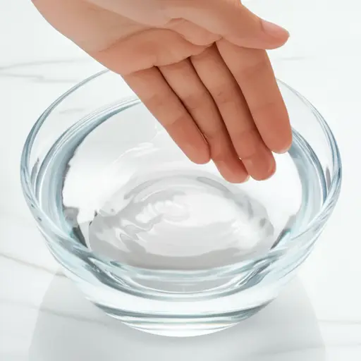 她把她的手浸入冰冷的水中。