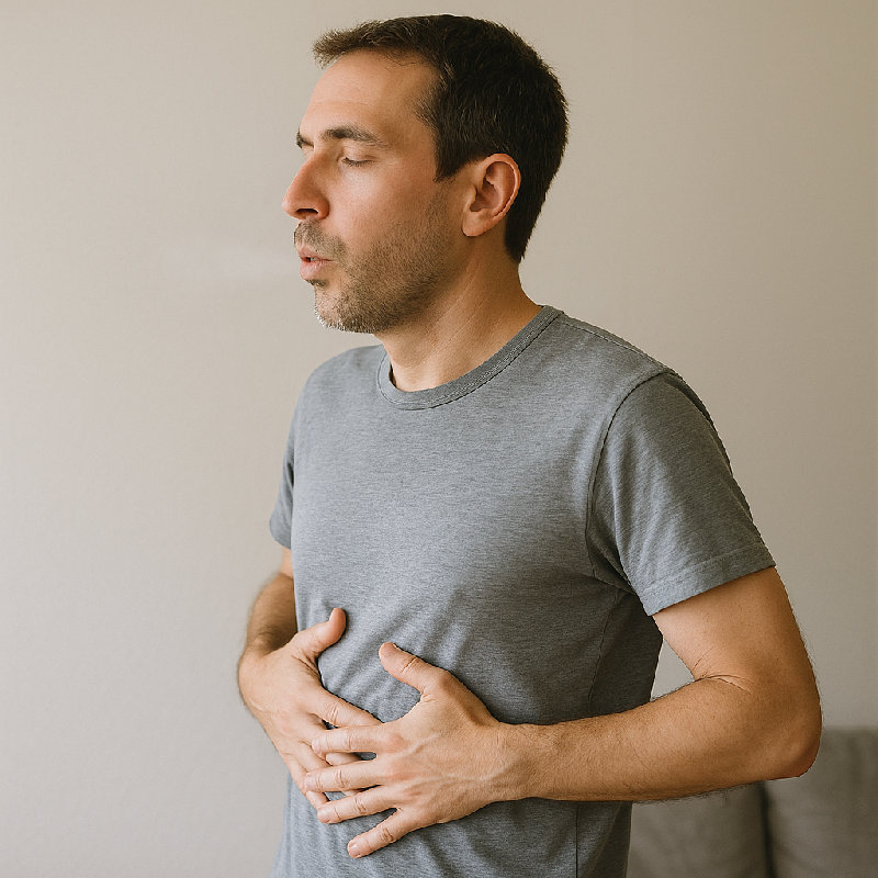 他慢慢呼气, 把肺里的气排尽。