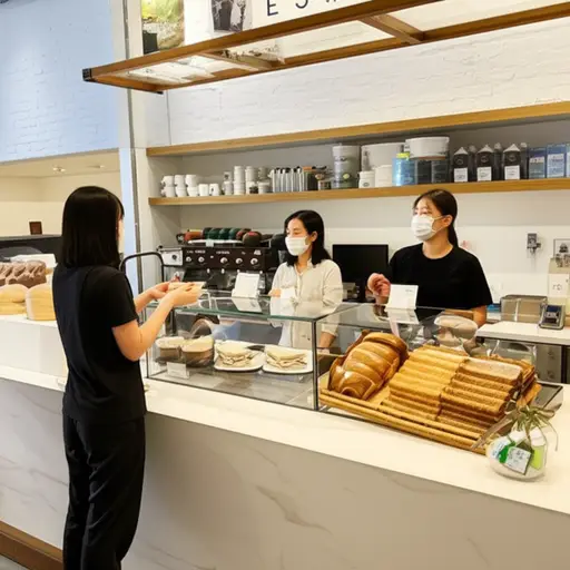 我要在咖啡店买个三明治。