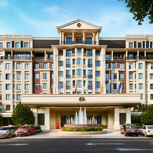 你们都被预订到了'宫殿酒店'，这是镇上最舒适的酒店之一。