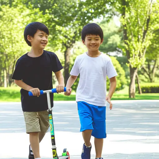 我哥哥把他的滑板车借给了我。