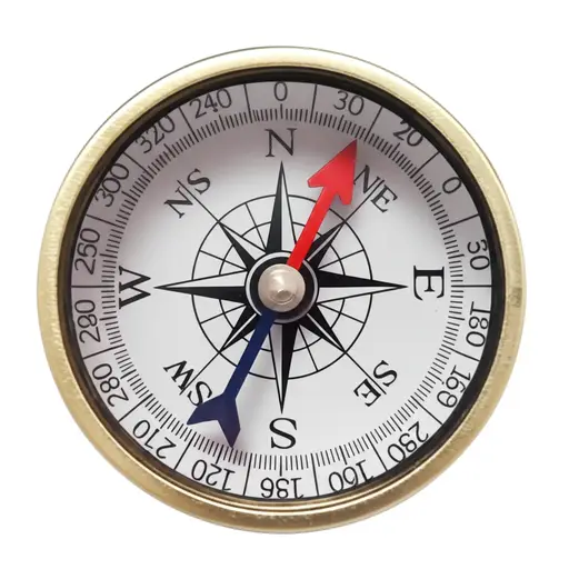 罗盘上的方向是北、南、东和西。