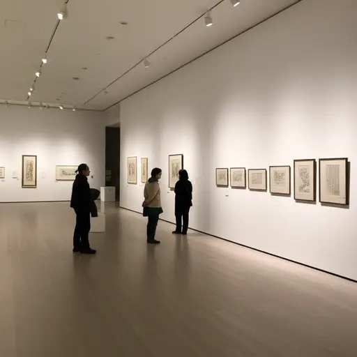 美术馆正在举办一场中国古代绘画展览。