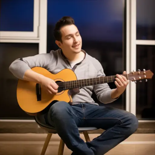 他每天晚上都会弹吉他来放松，因为他热爱音乐。