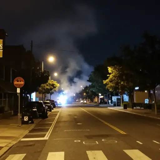 我们在夜里听到一些枪声。