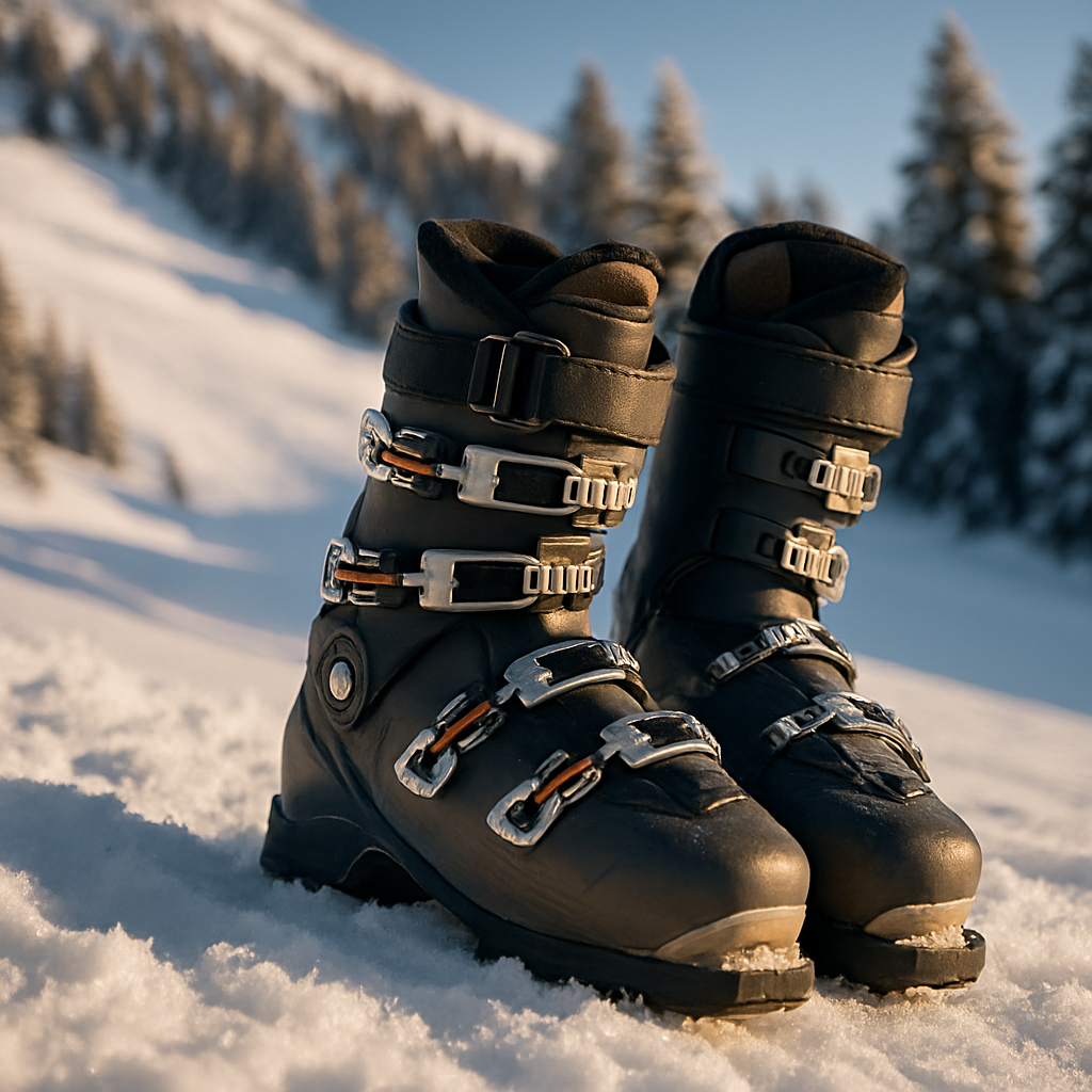 滑雪靴是滑雪时必备的装备。