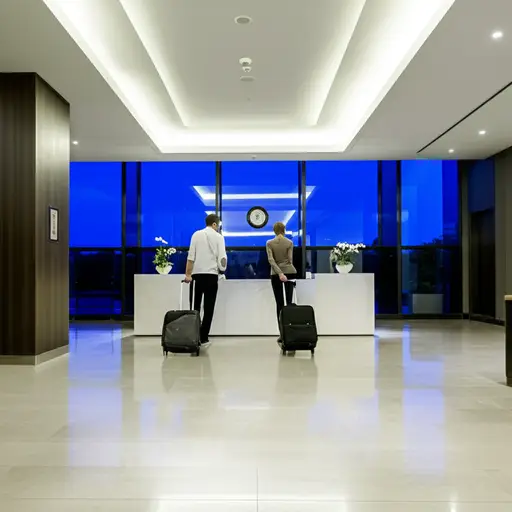 我们七点半回到了酒店。