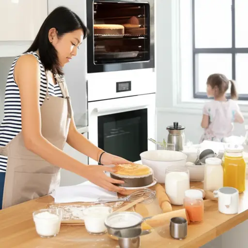 我正在烤蛋糕，因为我的外甥女要来玩。