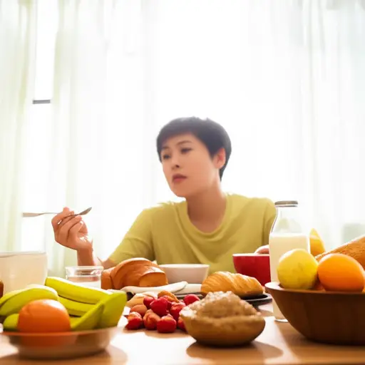 我每天早晨吃早餐。