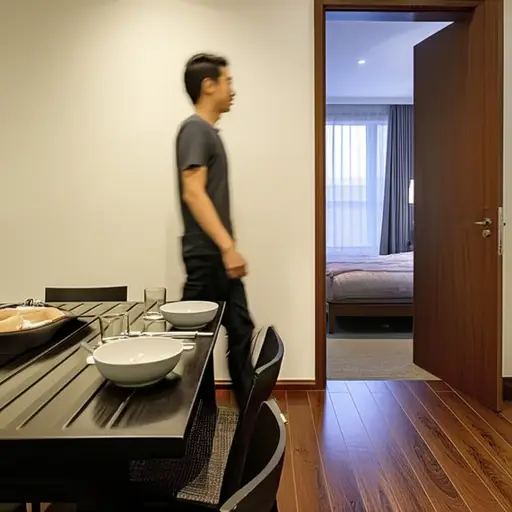 他吃完晚饭后就去睡觉了。