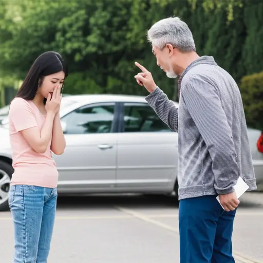 她因为开车不小心而受到责备。