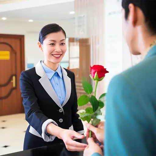 如果您是酒店的客人，您将收到一朵漂亮的花。