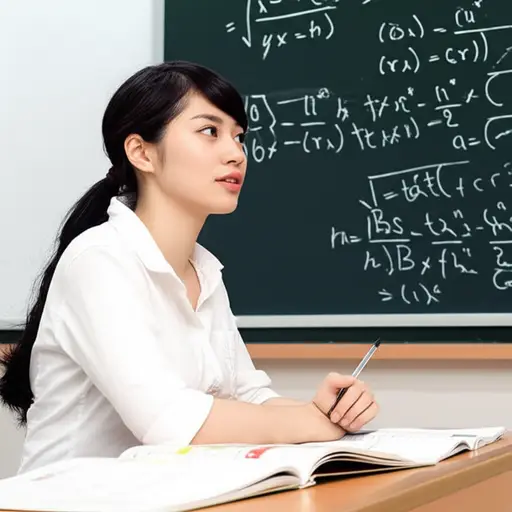 她正在学习一门高级数学课。