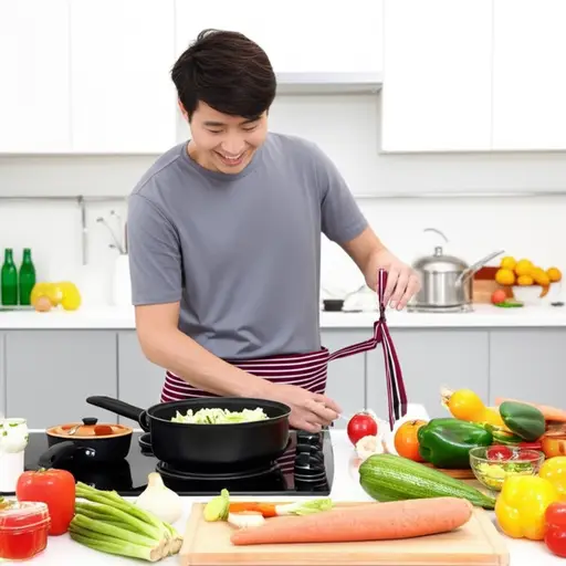 “我来做饭吧，”他主动提议道。