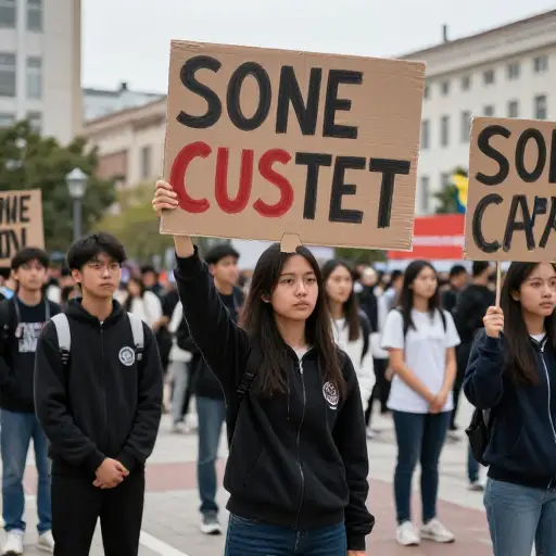 学生团体组织了一场公开的反战抗议。