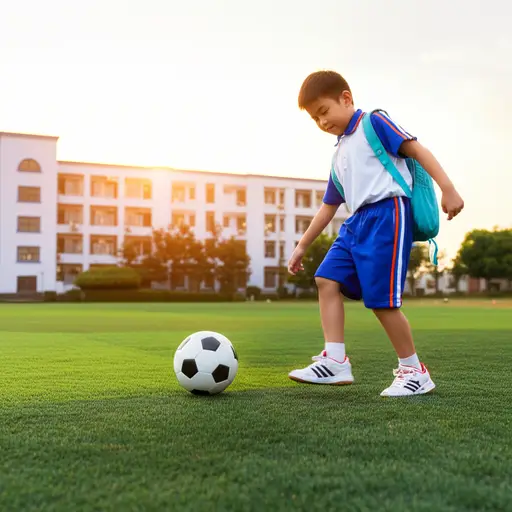 我昨天放学后踢了足球。