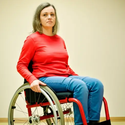 她有一把专门为她制作的轮椅。