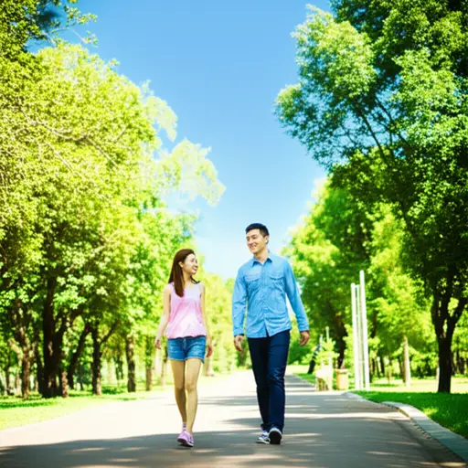 "我们可以去散散步。" "为什么不呢？天气真好。"