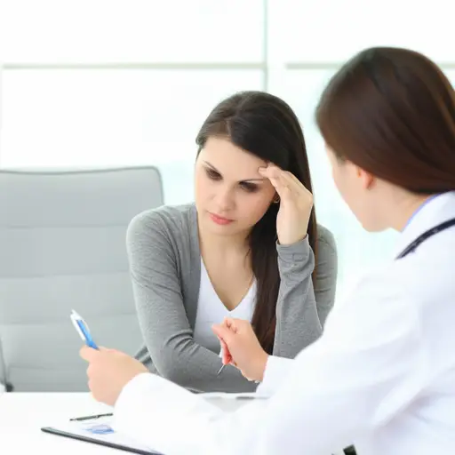 在就诊时，她诉说一直感到头晕和疲劳。