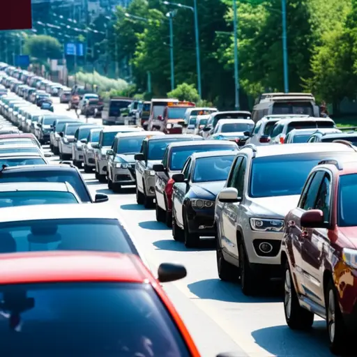 街道上满是鸣笛的汽车。