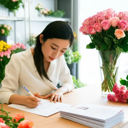 她决定报名参加一个花艺课程。