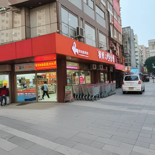 超市在街对面。