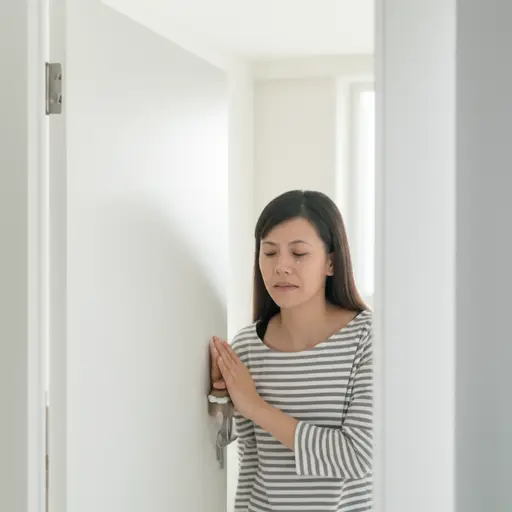 听到坏消息后，她哭着离开了房间。