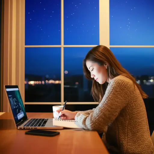 她正全神贯注地写她的小说，不能被打扰。