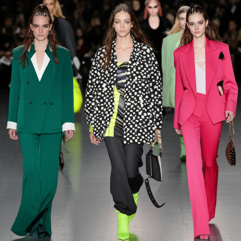 她们展示了最新的时尚潮流。