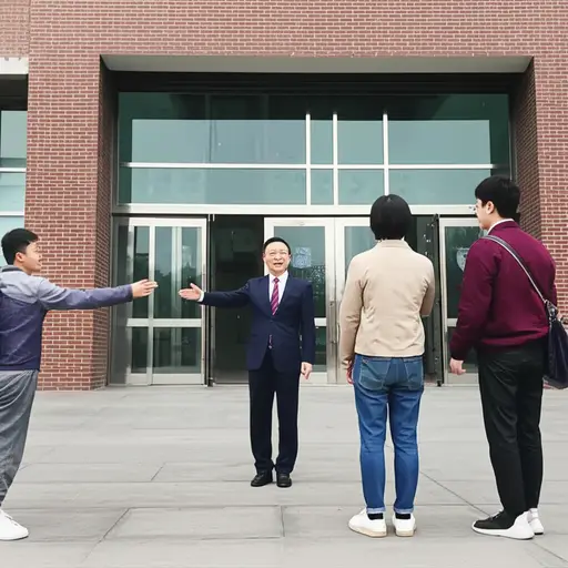 校长热情地迎接了学院的访客。