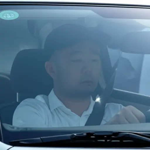 透过挡风玻璃，司机们在拥堵的交通中常常看起来很疲惫。