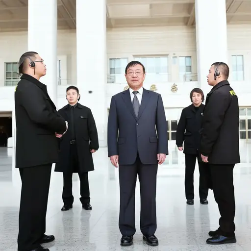 总统身边总是围着安保人员。