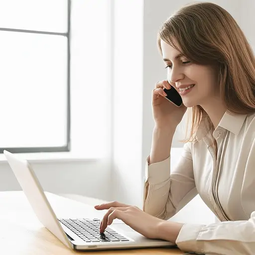 我关闭了电脑，然后打电话给我妈妈。